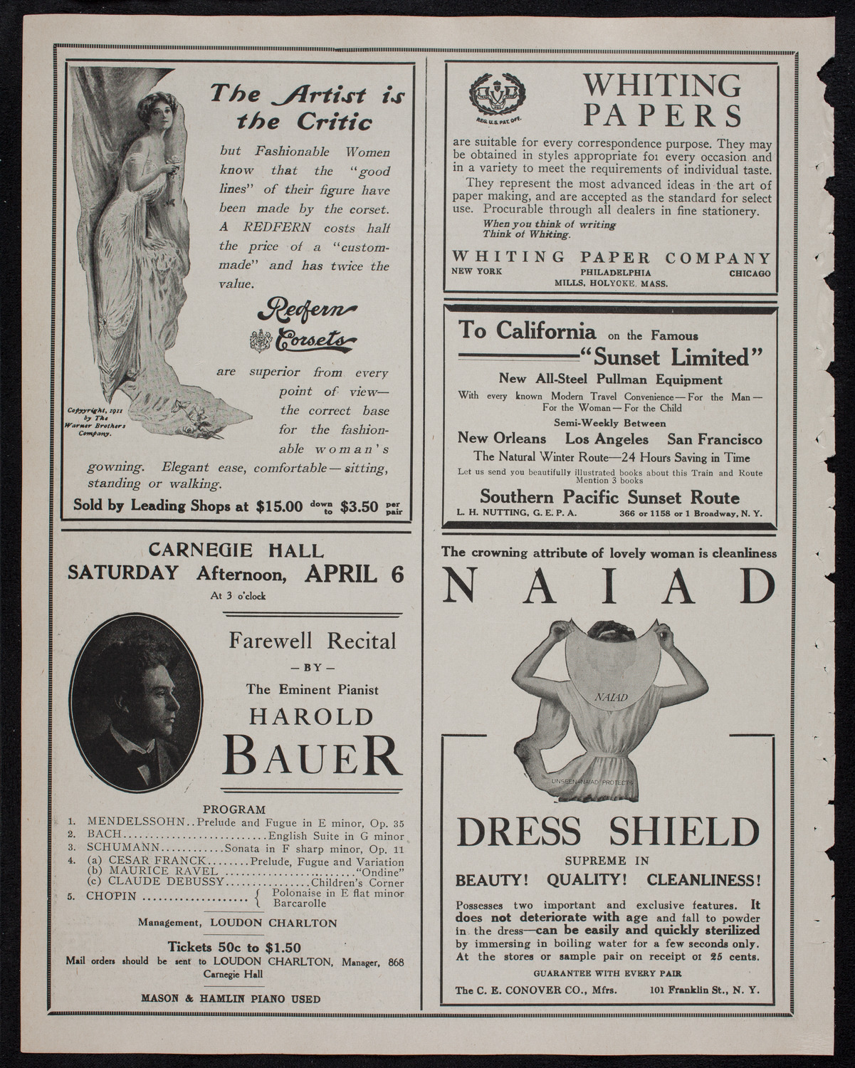 Arthur Friedheim, Piano, March 31, 1912, program page 2