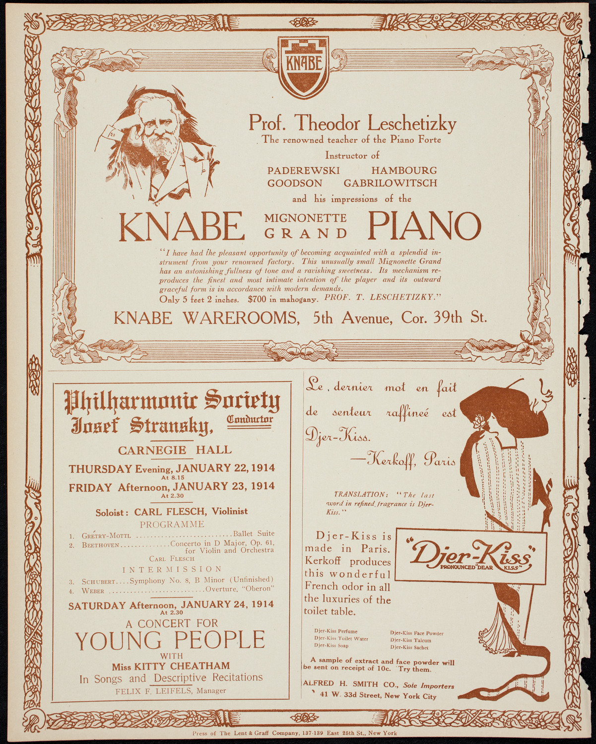 Alice Nielsen and Jean Gerardy, January 18, 1914, program page 12