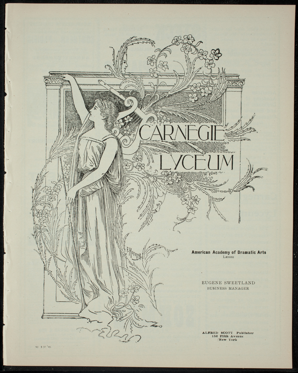 Elmendorf Lecture: Tangier and Andalusia, March 31, 1905, program page 1