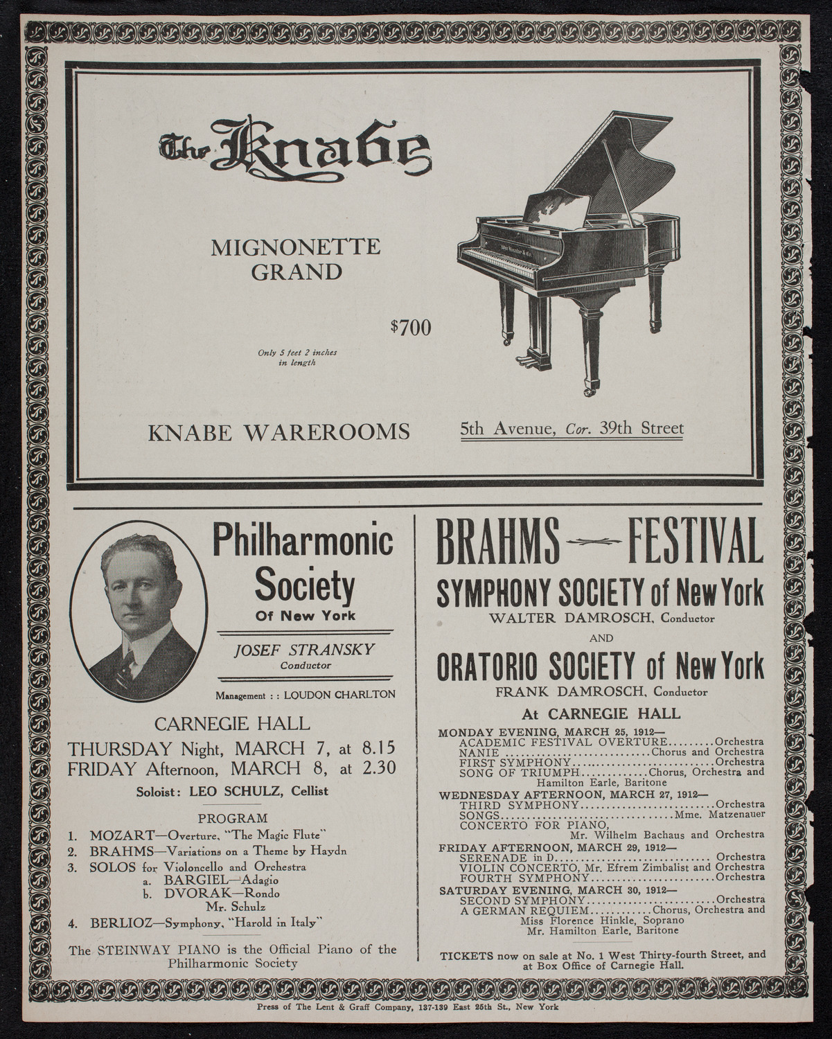 Symphony Concert for Young People: Senior and Junior Orchestras of the Music School Settlement, March 2, 1912, program page 12