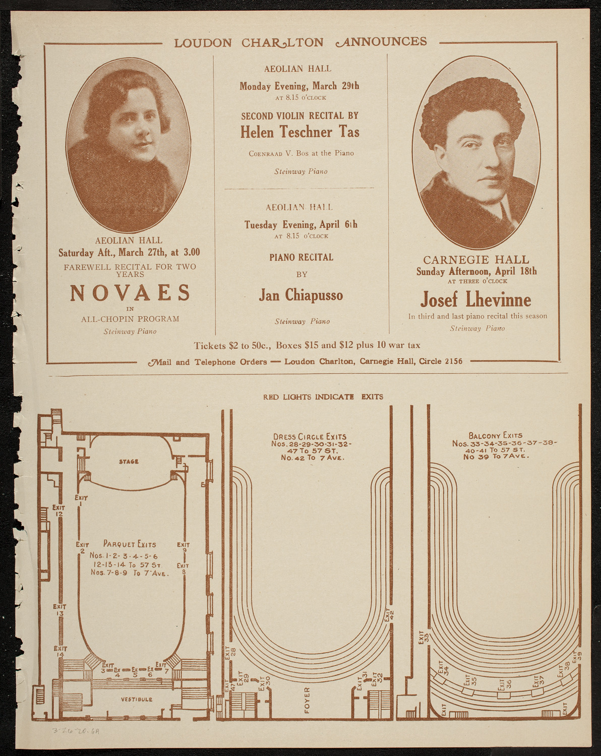 New York Philharmonic, March 26, 1920, program page 11