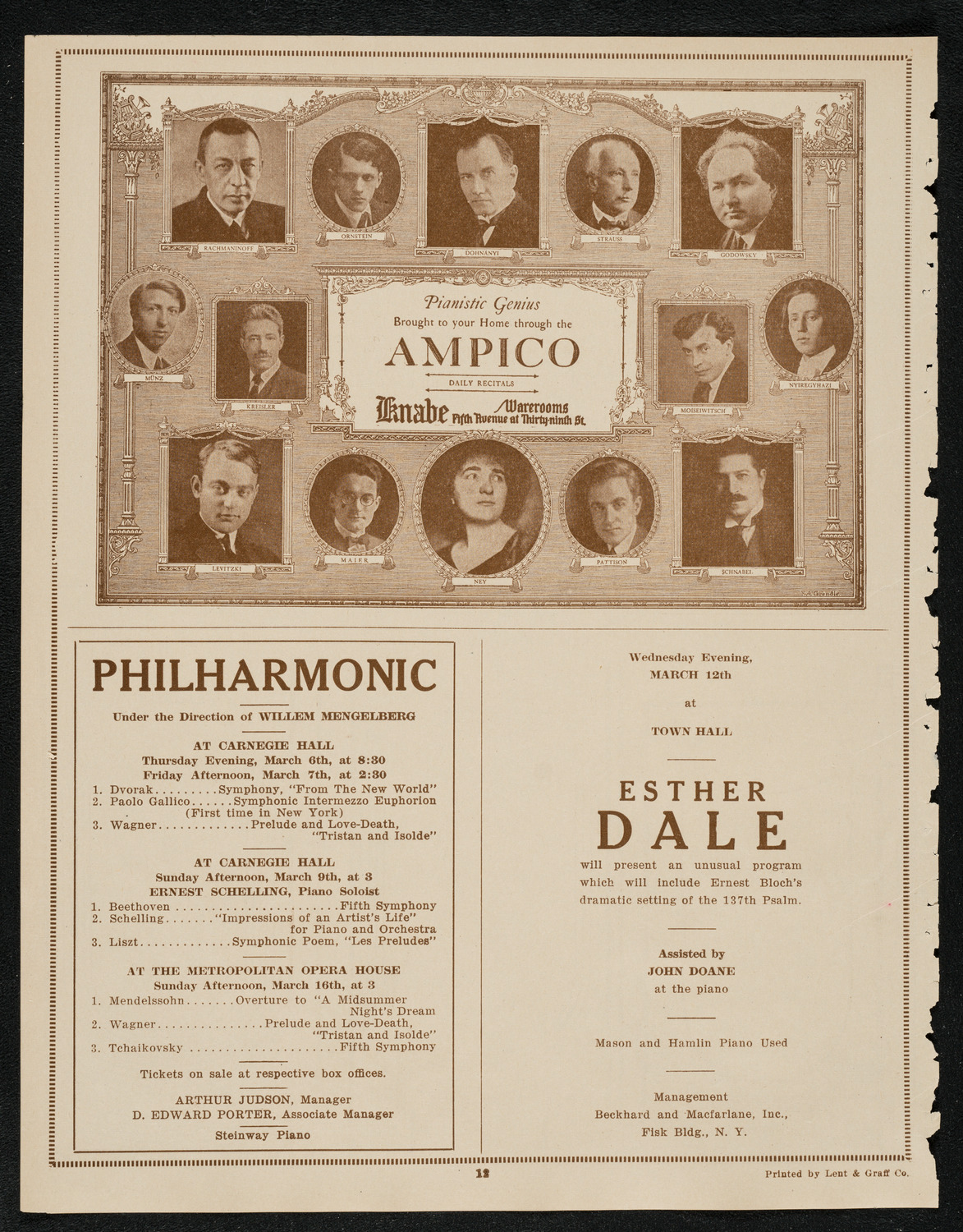 Philadelphia Orchestra and the Toronto Mendelssohn Choir, March 4, 1924, program page 12