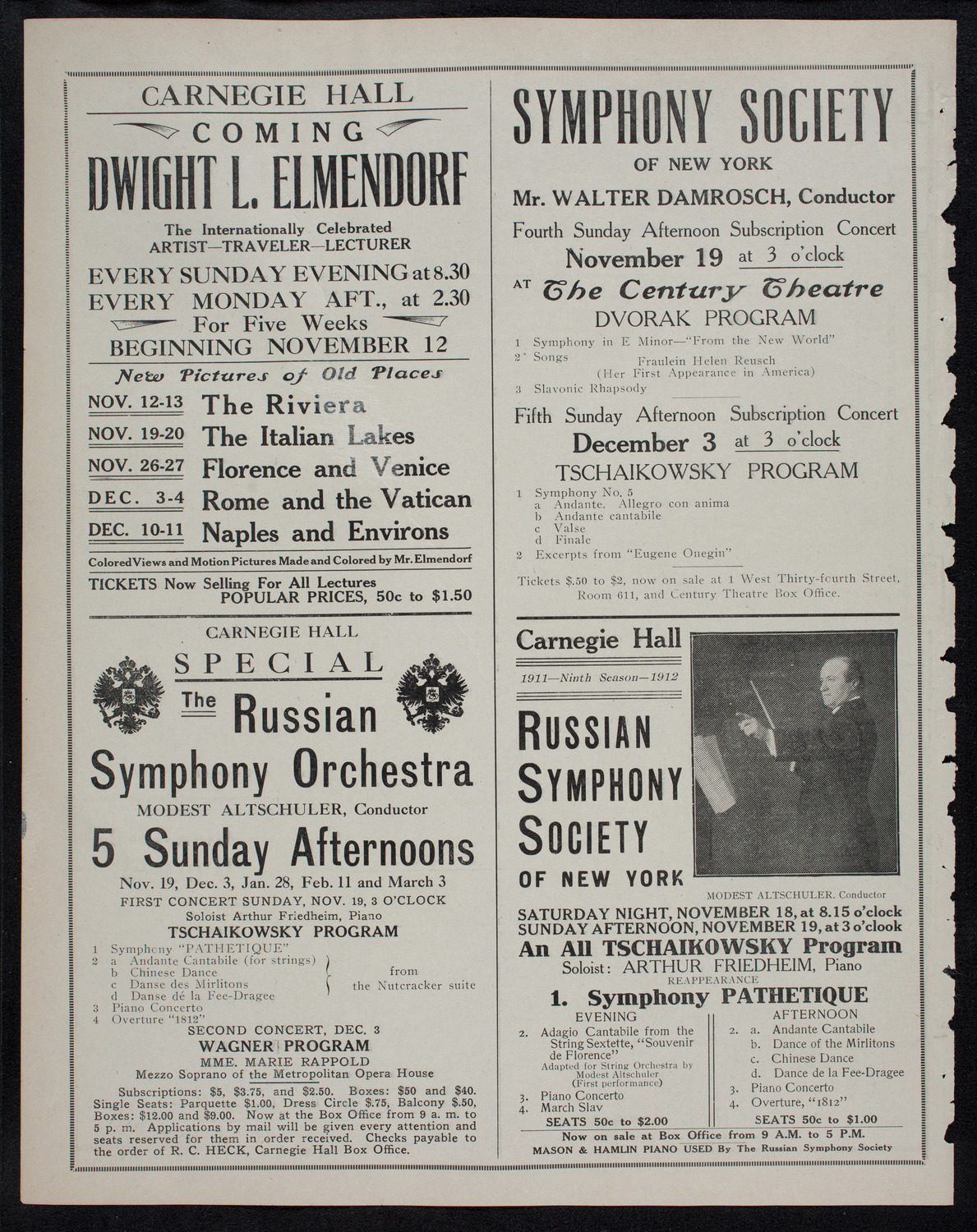 New York Philharmonic, November 12, 1911, program page 10