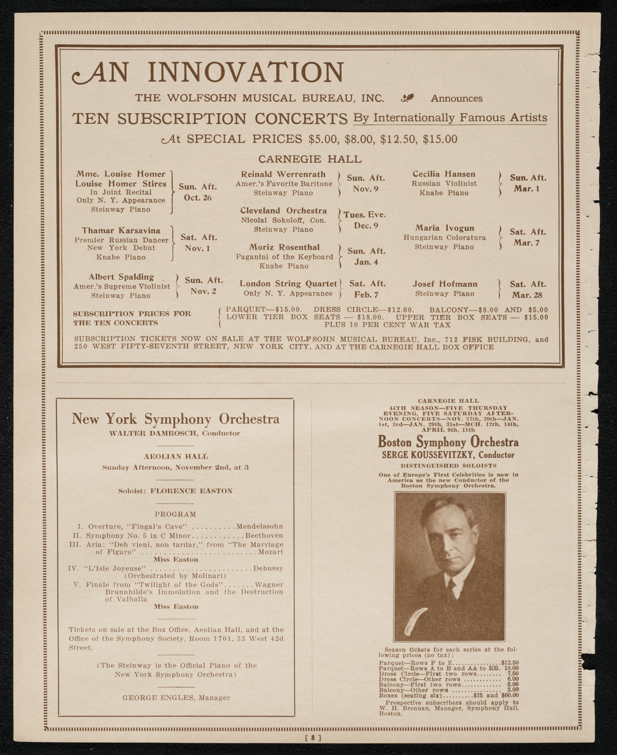 Vladimir Rosing, Tenor, October 20, 1924, program page 8