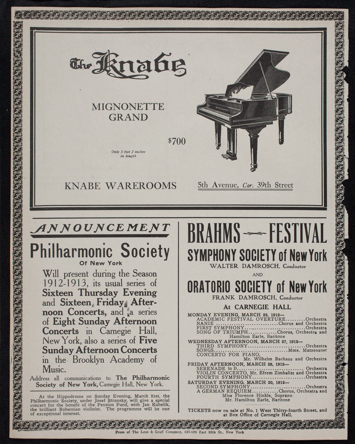 Boston Symphony Orchestra, March 21, 1912, program page 14