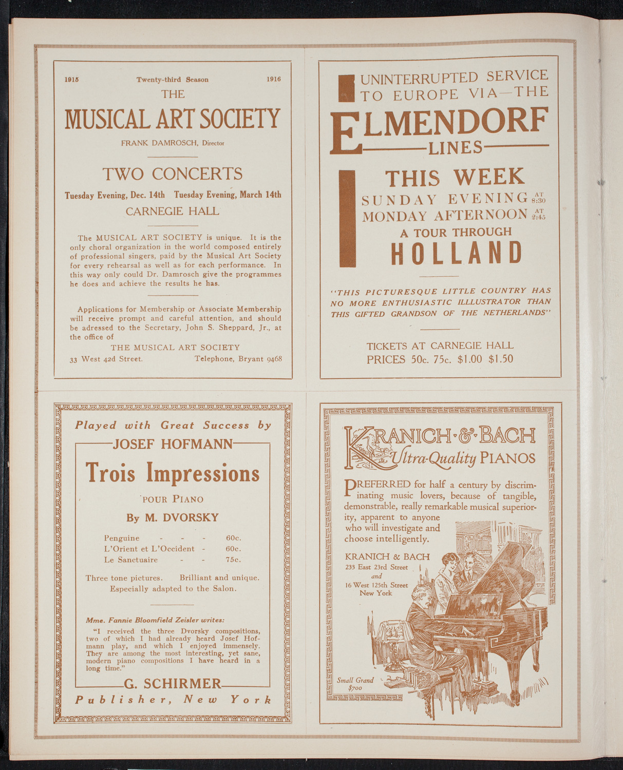 New York Philharmonic, November 11, 1915, program page 6
