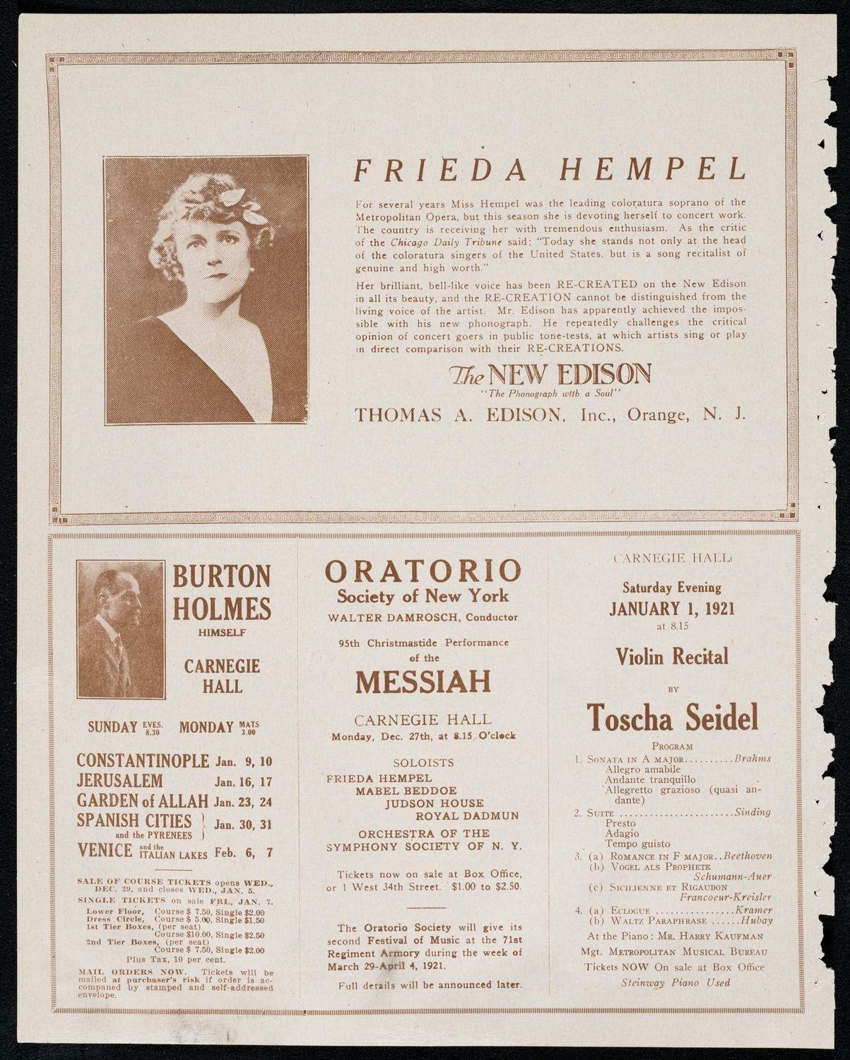 National Symphony Orchestra, December 26, 1920, program page 2