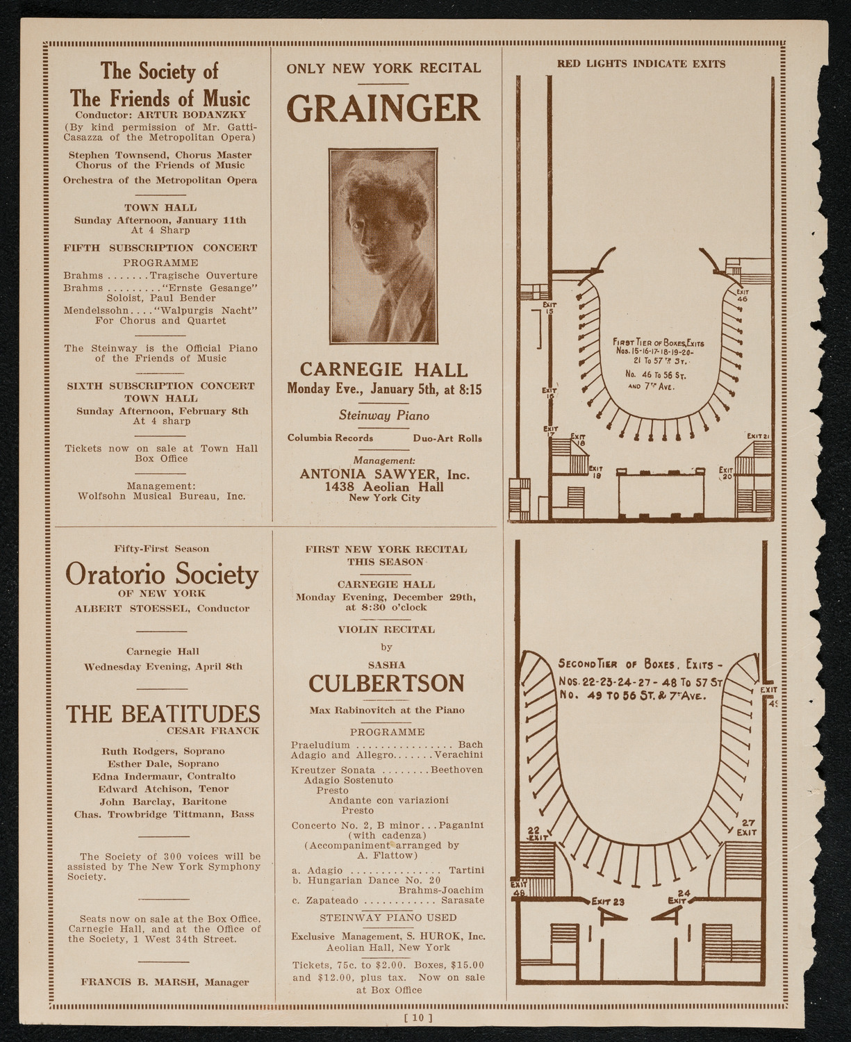 Oratorio Society of New York, December 27, 1924, program page 10