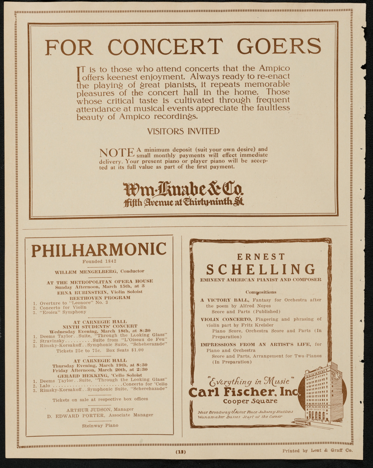 Boston Symphony Orchestra, March 12, 1925, program page 12