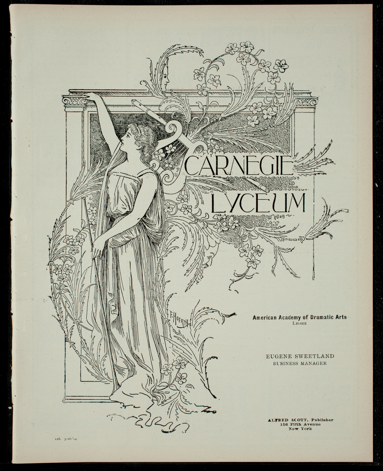 School Reception of the Misses Folsom, 201 West 48th Street, May 16, 1904, program page 1