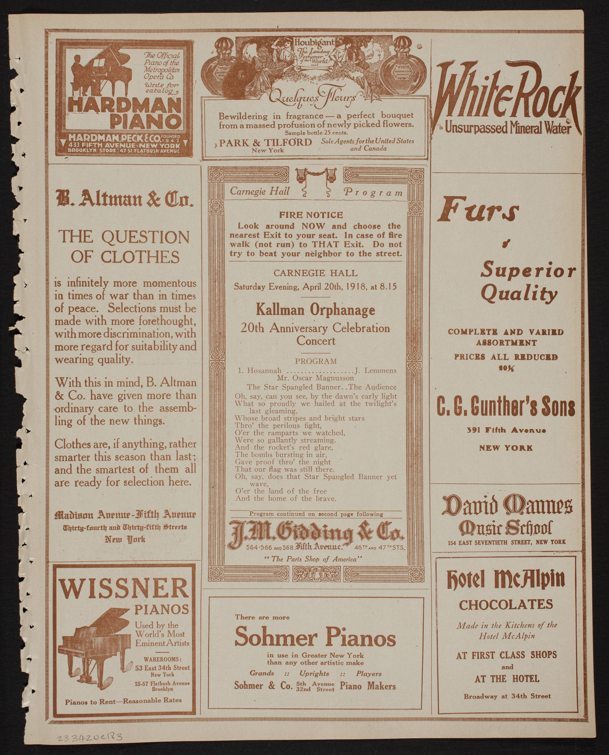 Kallman Orphanage 20th Anniversary Celebration, April 20, 1918, program page 5