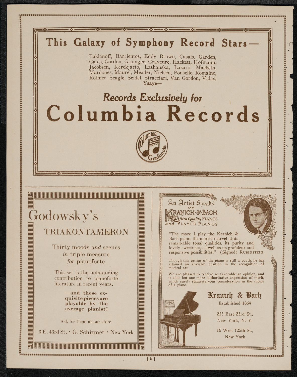 Joseph Schwarz, Baritone, Max Rosen, Violin, and Sara Sokolsky-Freid, Piano, May 1, 1921, program page 6