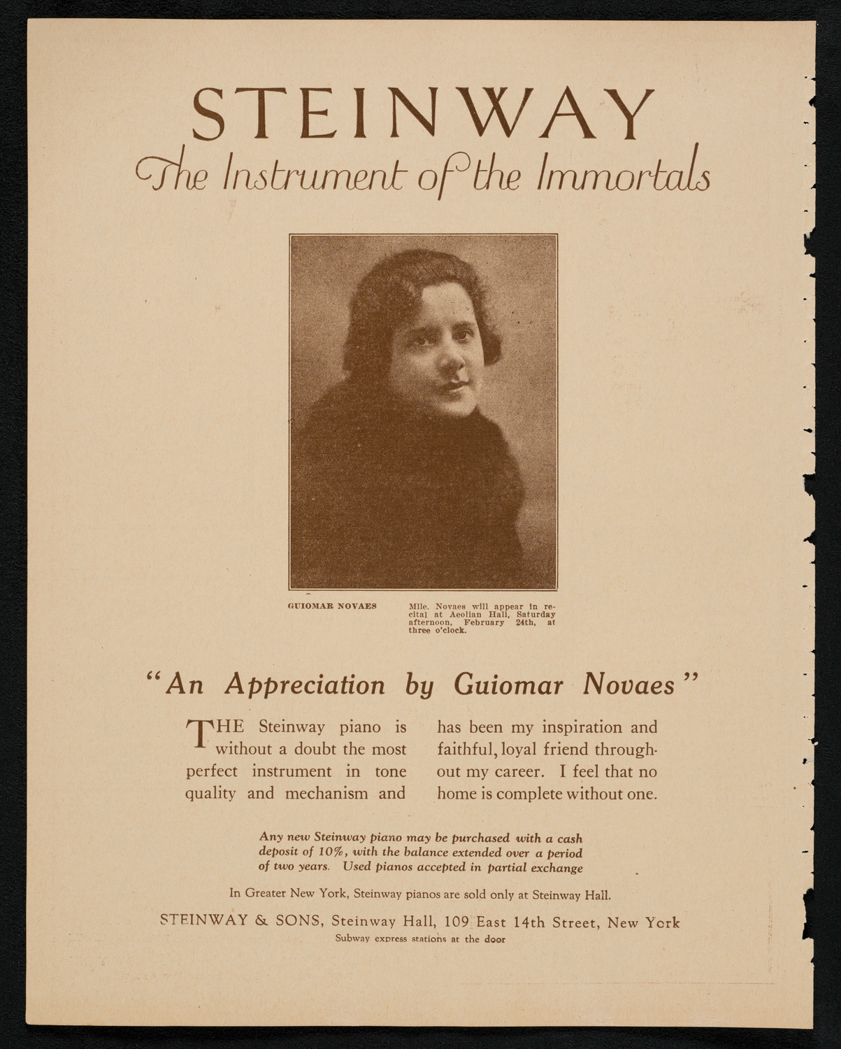New York Philharmonic, February 22, 1923, program page 4