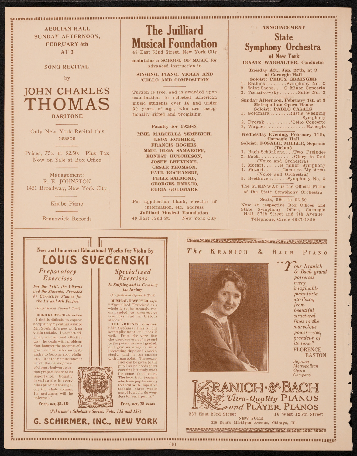 New York Symphony Orchestra, January 23, 1925, program page 6