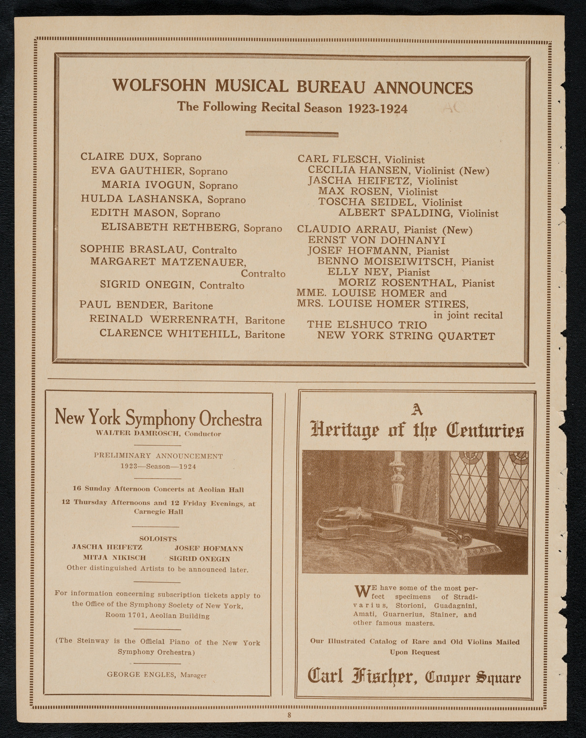 Kriens Symphony Club, May 19, 1923, program page 8