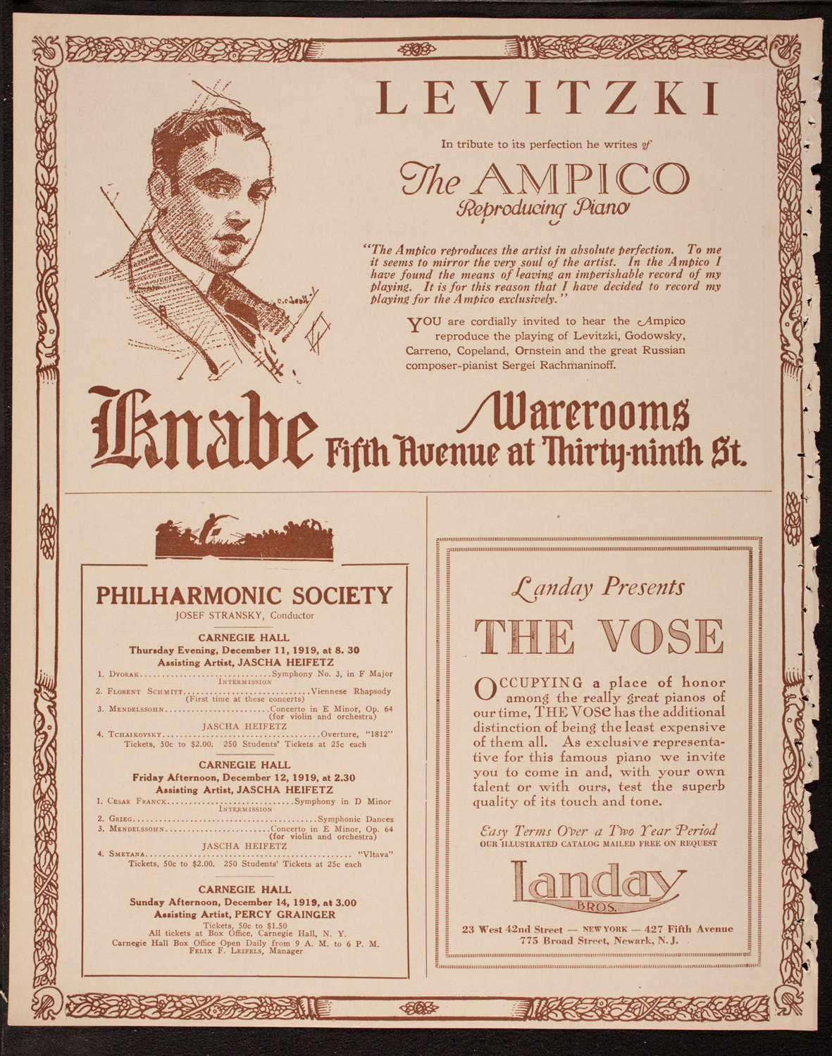 New Symphony Orchestra, December 9, 1919, program page 12