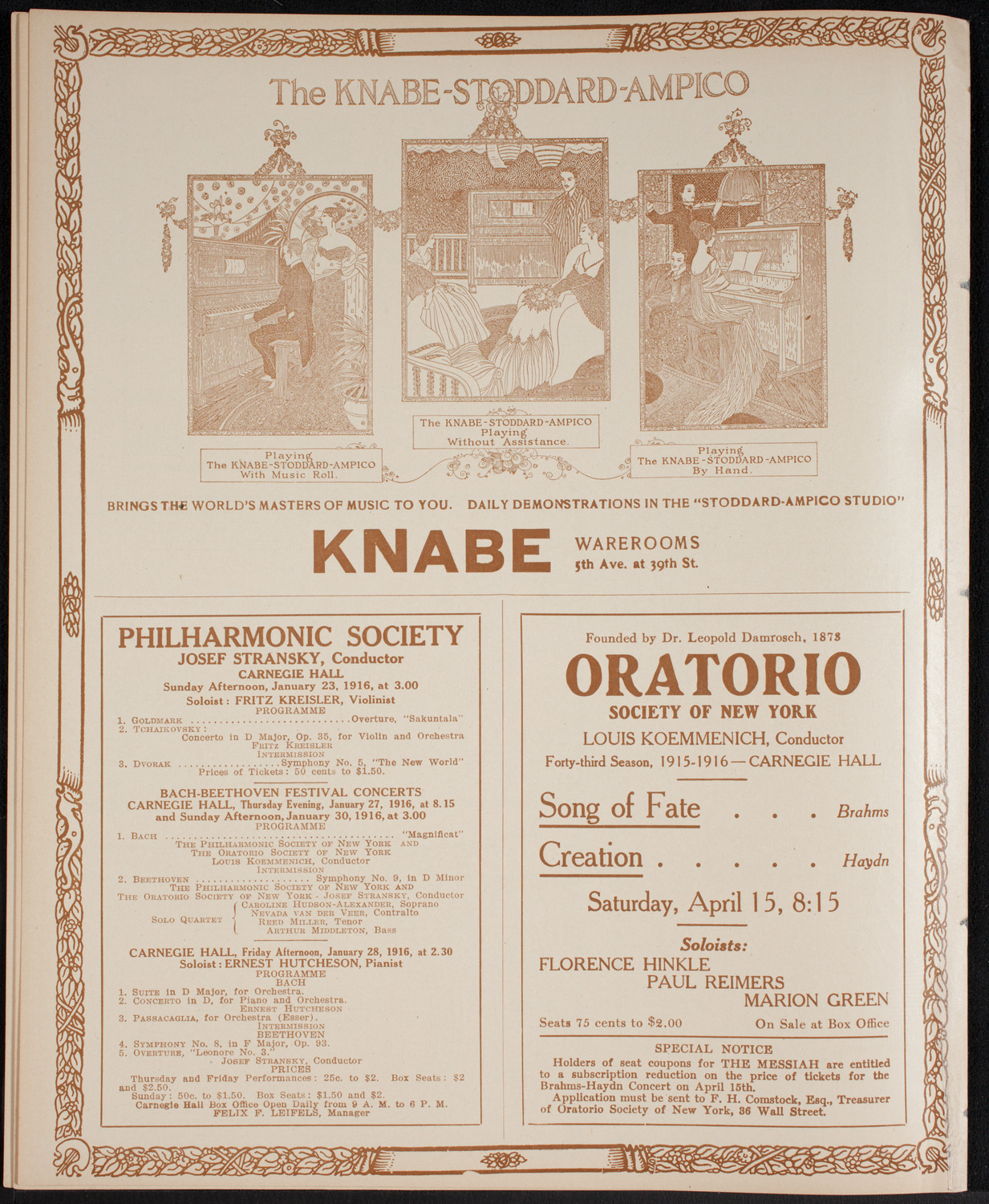 Lecture by Captain Granville Fortescue, January 19, 1916, program page 12