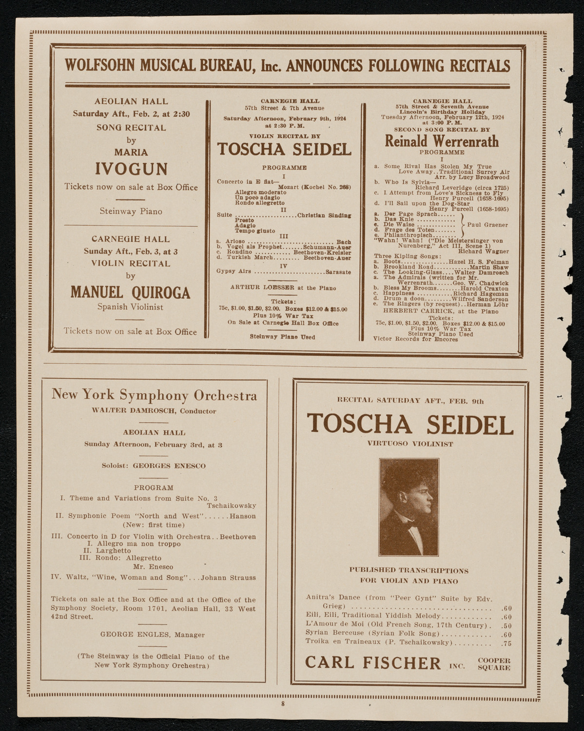Symphony Concert for Young People, February 2, 1924, program page 8