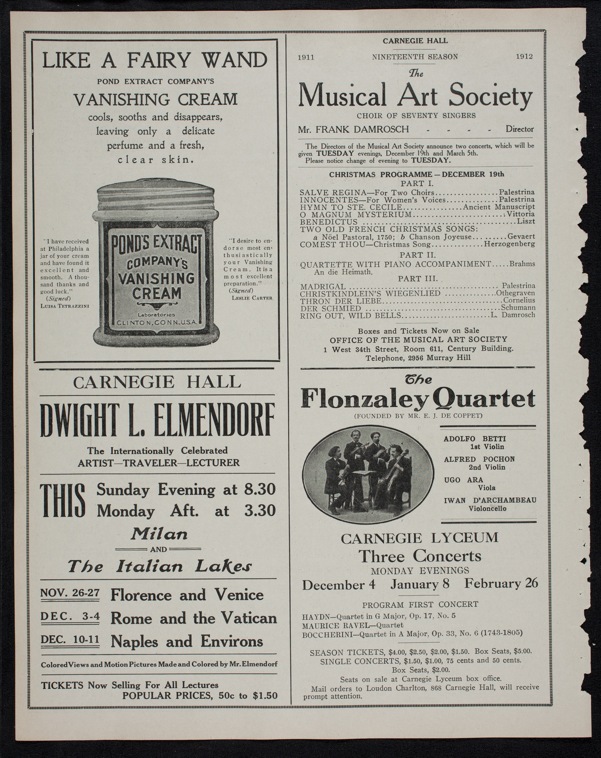 Russian Symphony Society of New York, November 19, 1911, program page 8