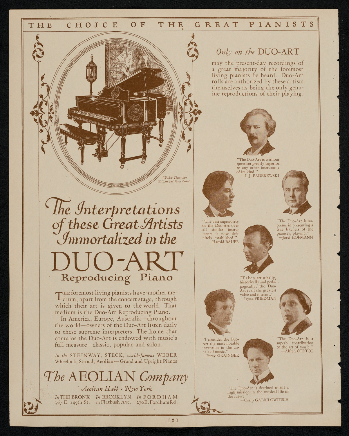 Josef Lhévinne, Piano, October 23, 1925, program page 2