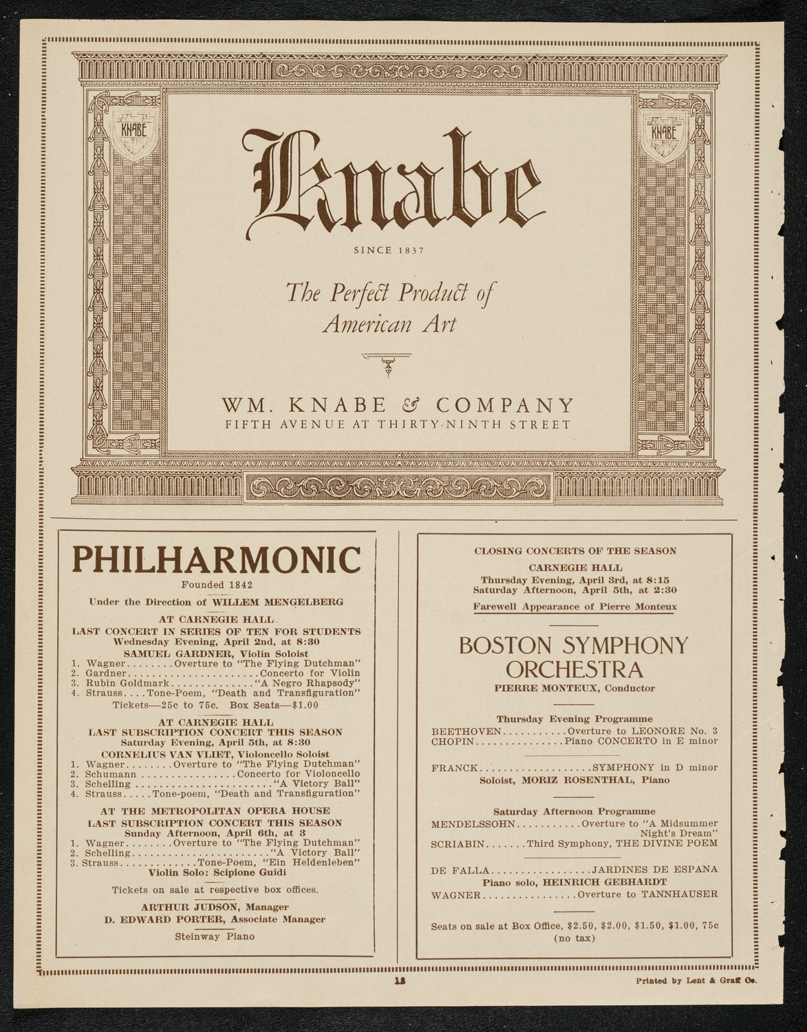 Verdi's "Ernani", March 29, 1924, program page 12