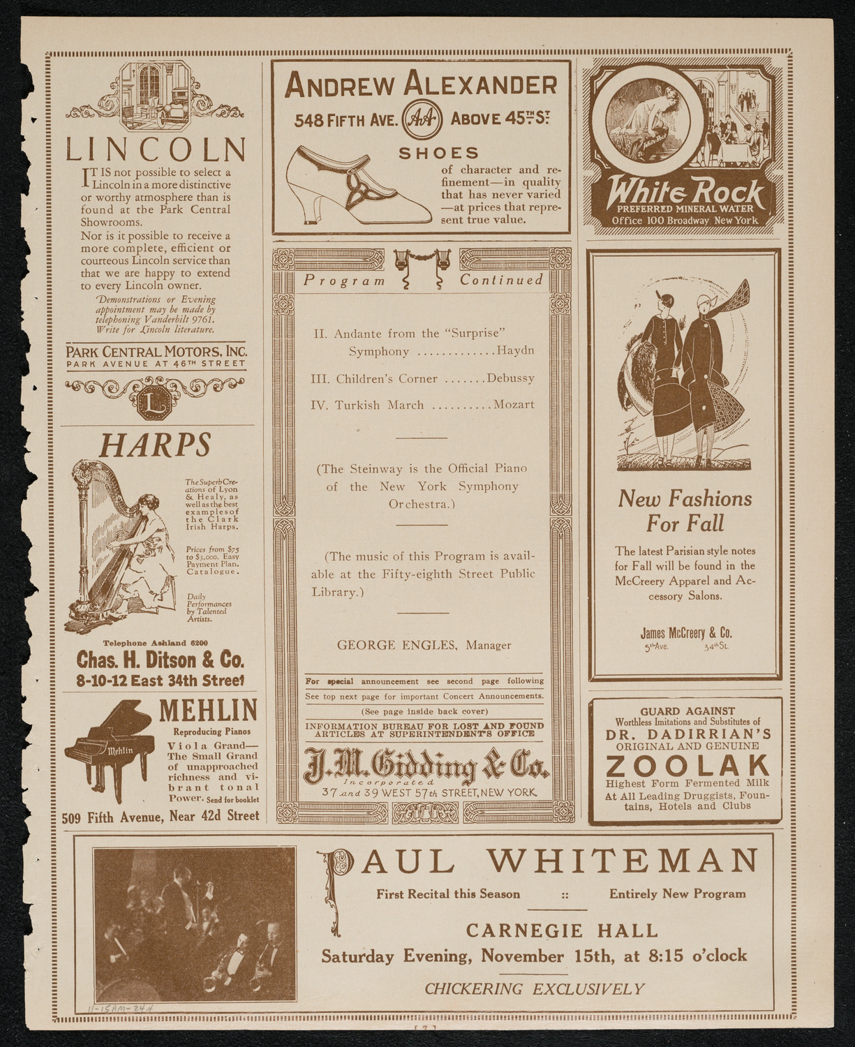 Symphony Concert for Young People, November 15, 1924, program page 7