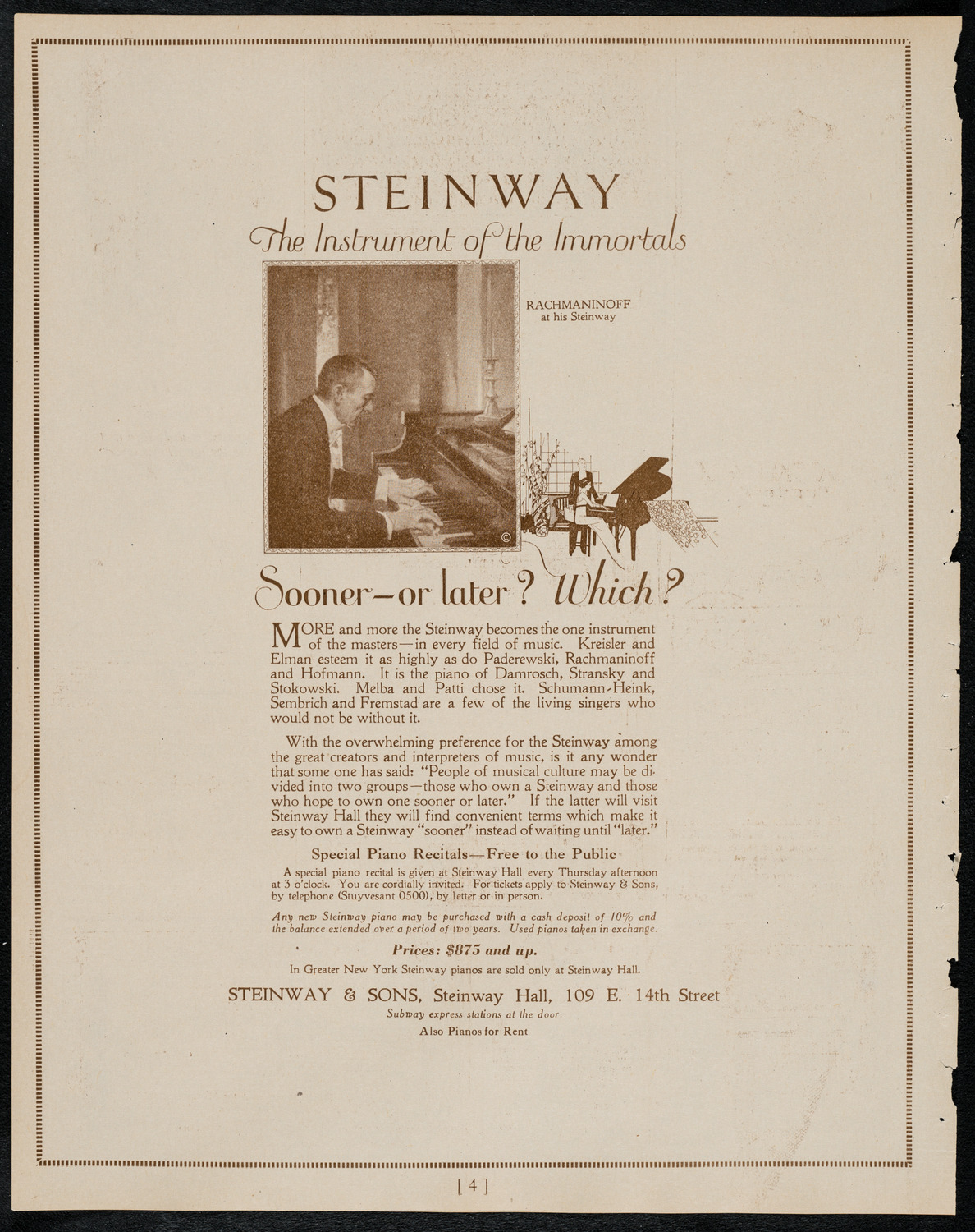 Boston Symphony Orchestra, March 16, 1922, program page 4