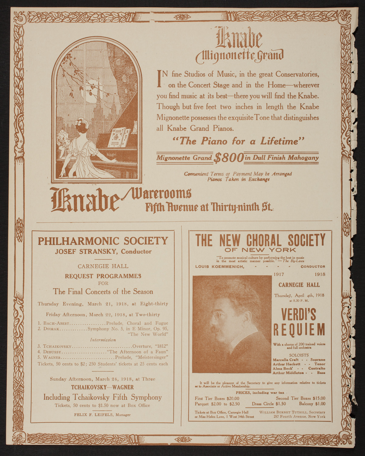 Boston Symphony Orchestra, March 16, 1918, program page 12