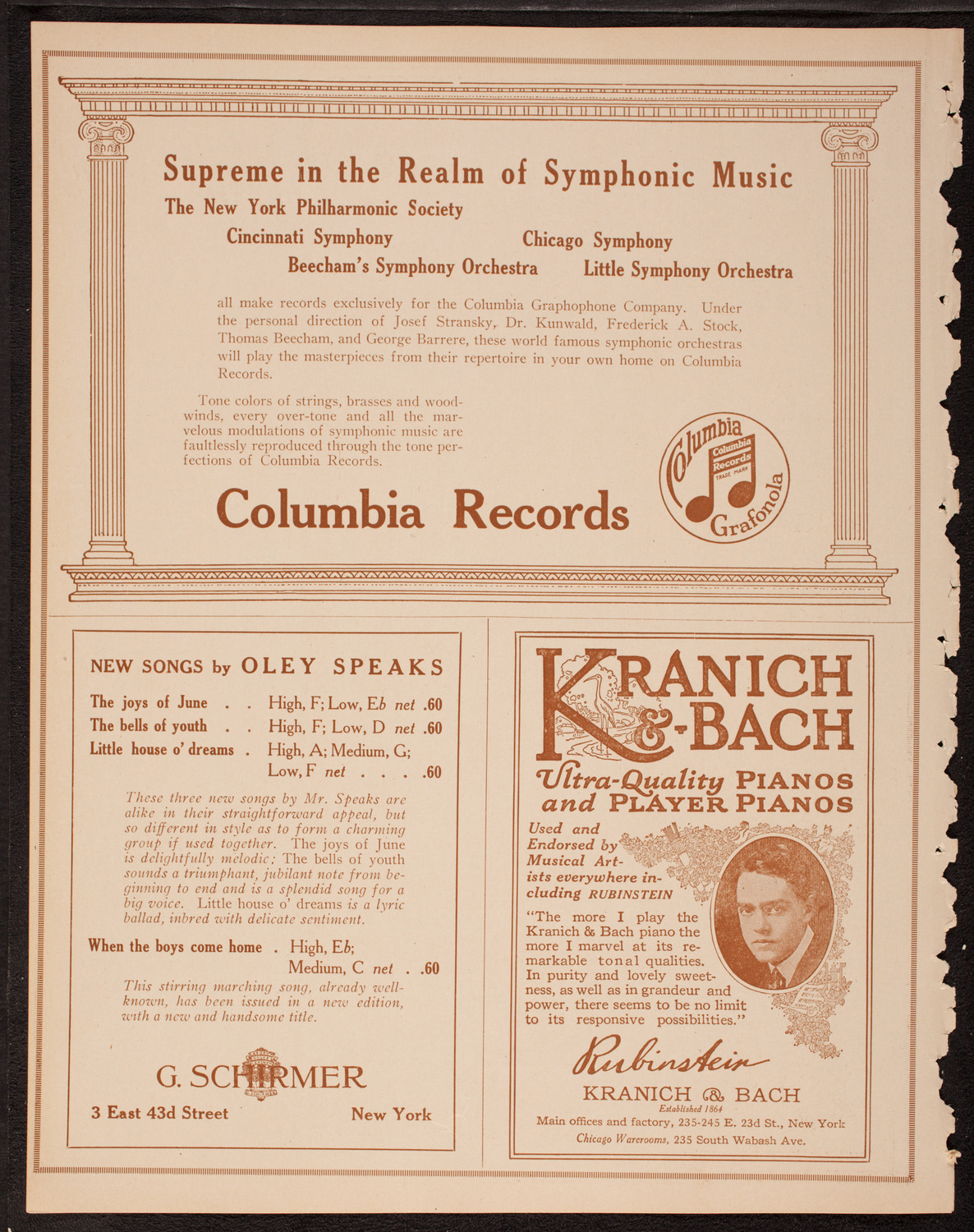 New York Symphony Orchestra, November 1, 1917, program page 6