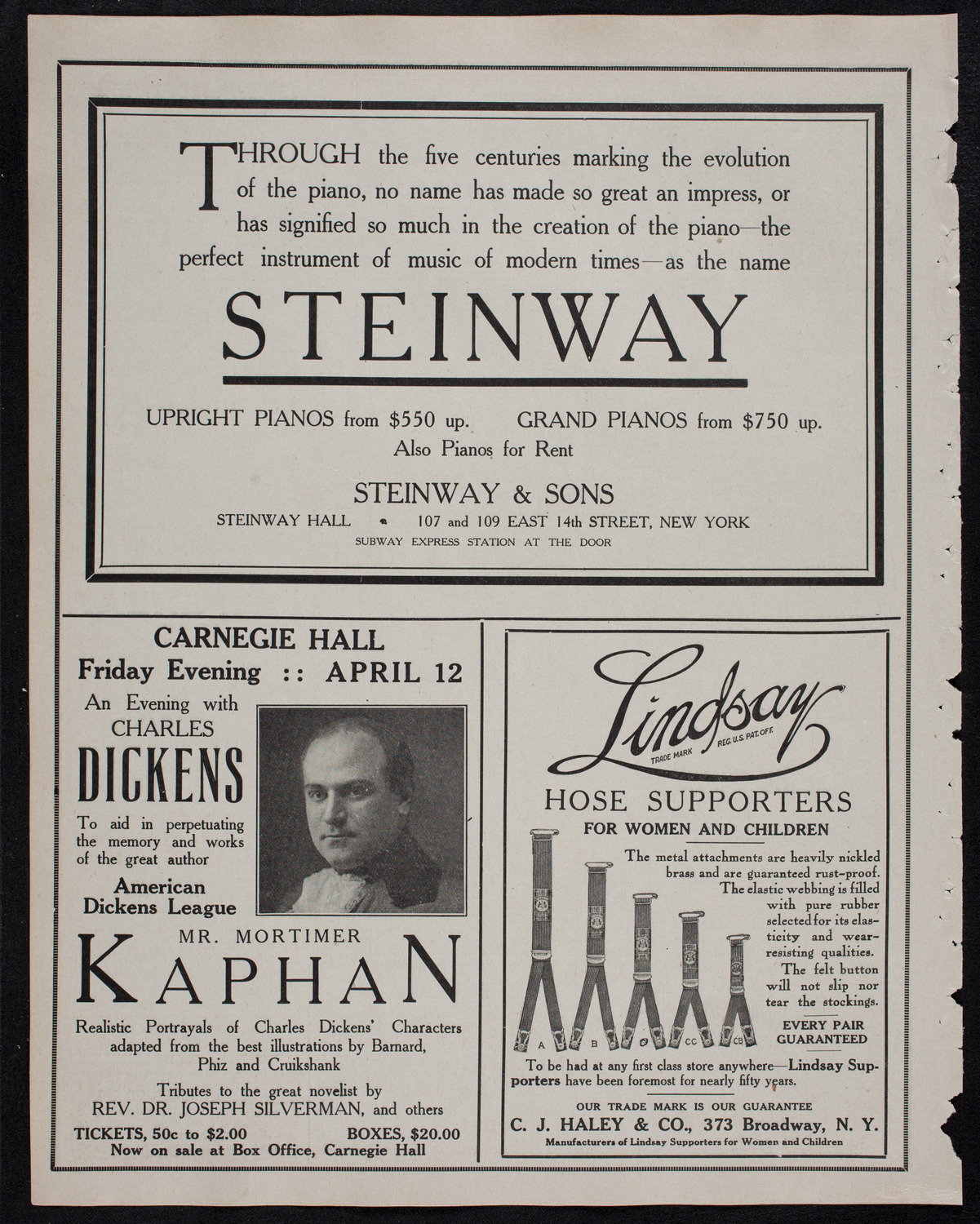 London Symphony Orchestra, April 10, 1912, program page 4