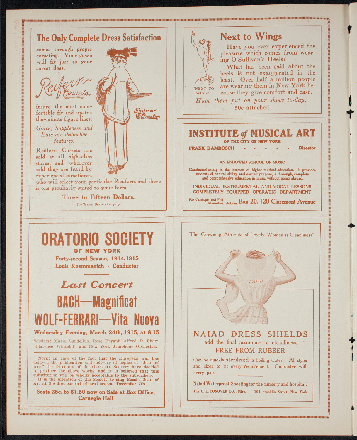New York Philharmonic, March 13, 1915, program page 2