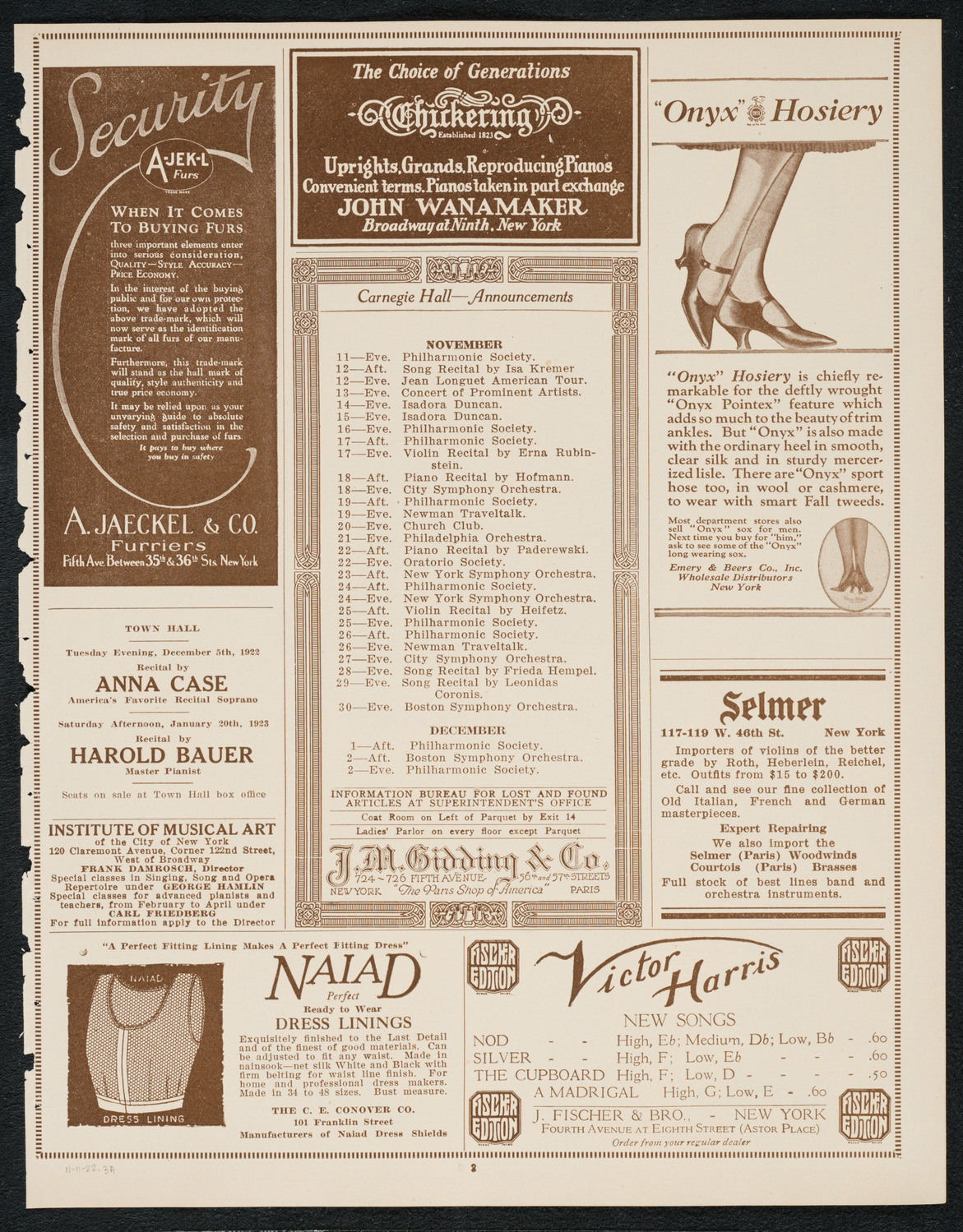 Symphony Concert for Young People, November 11, 1922, program page 3