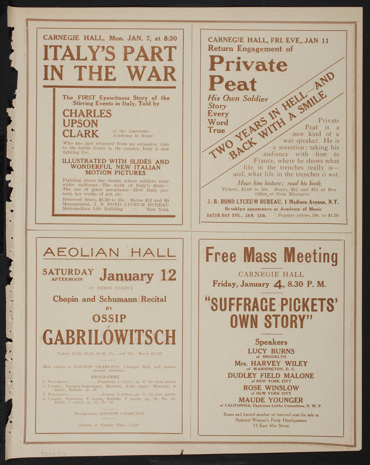 New York Symphony Orchestra, January 3, 1918, program page 11
