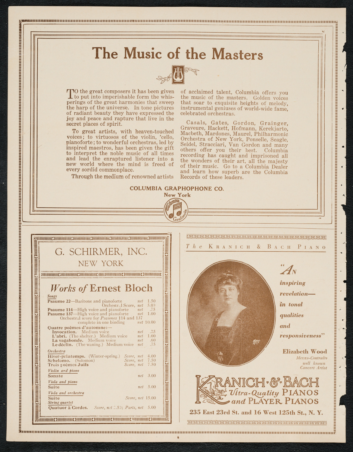 City Symphony Orchestra, December 4, 1922, program page 6