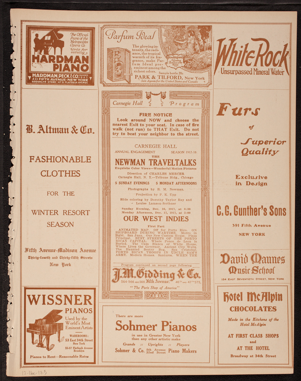 Newman Traveltalks: Our West Indies, December 16, 1917, program page 5