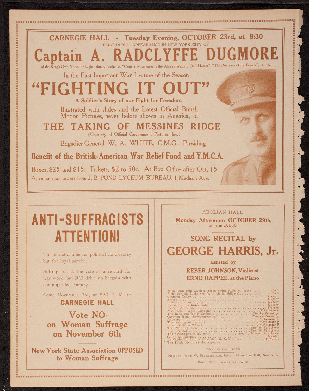 Woman's War Service Concert, October 17, 1917, program page 10