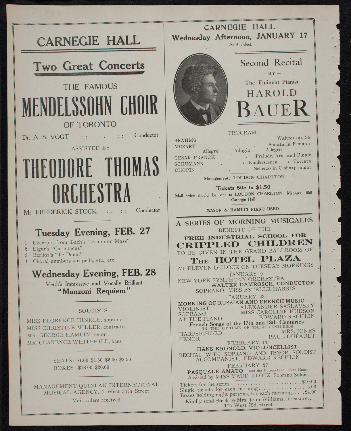 New York Philharmonic, December 28, 1911, program page 10