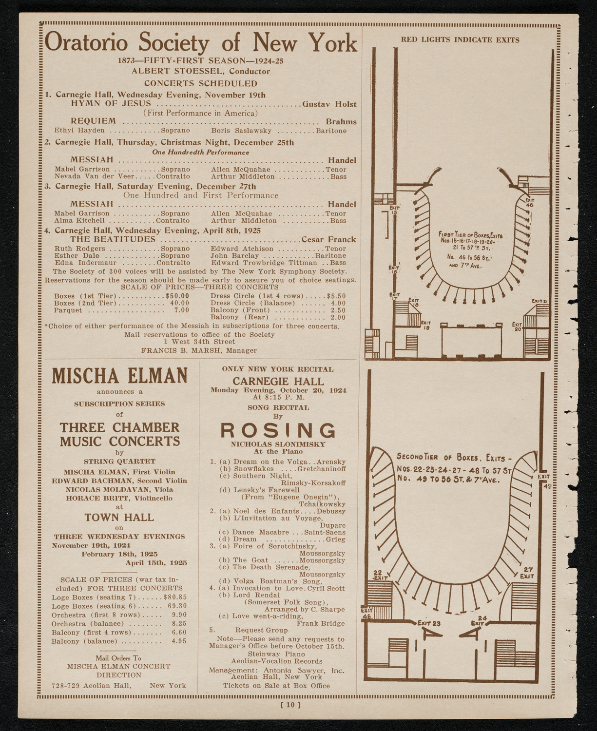 Sebastian Droste and Countess Mlodecki, October 14, 1924, program page 10