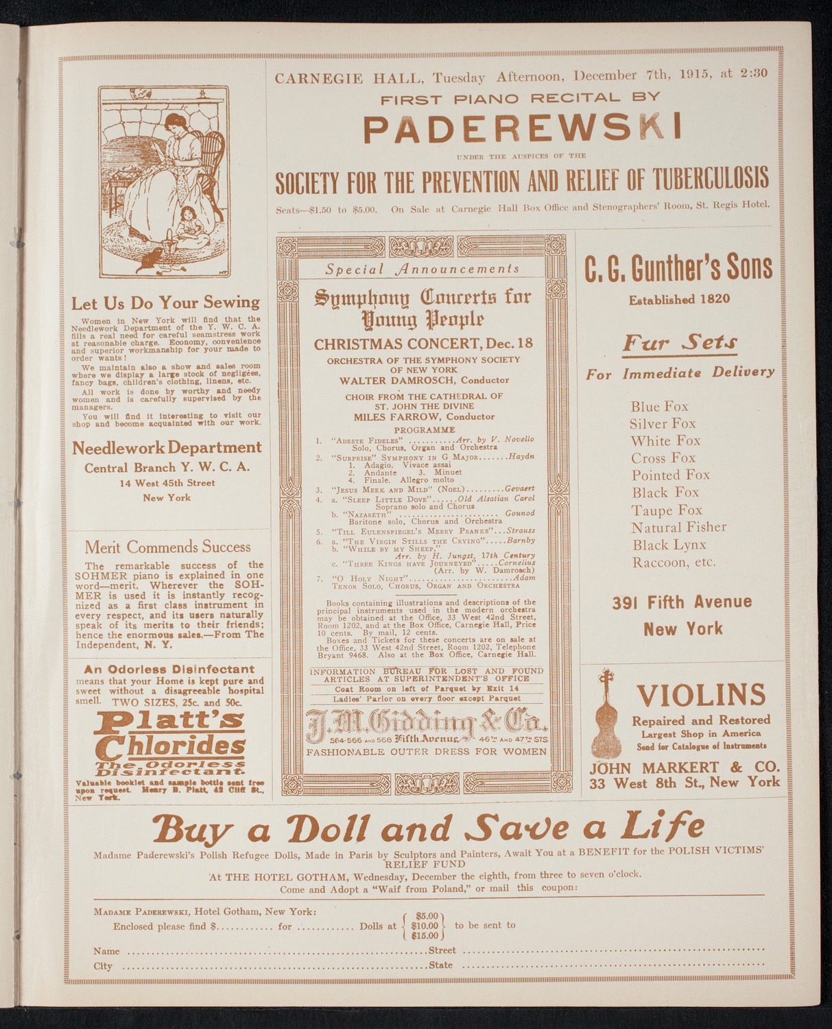 Boston Symphony Orchestra, December 2, 1915, program page 9
