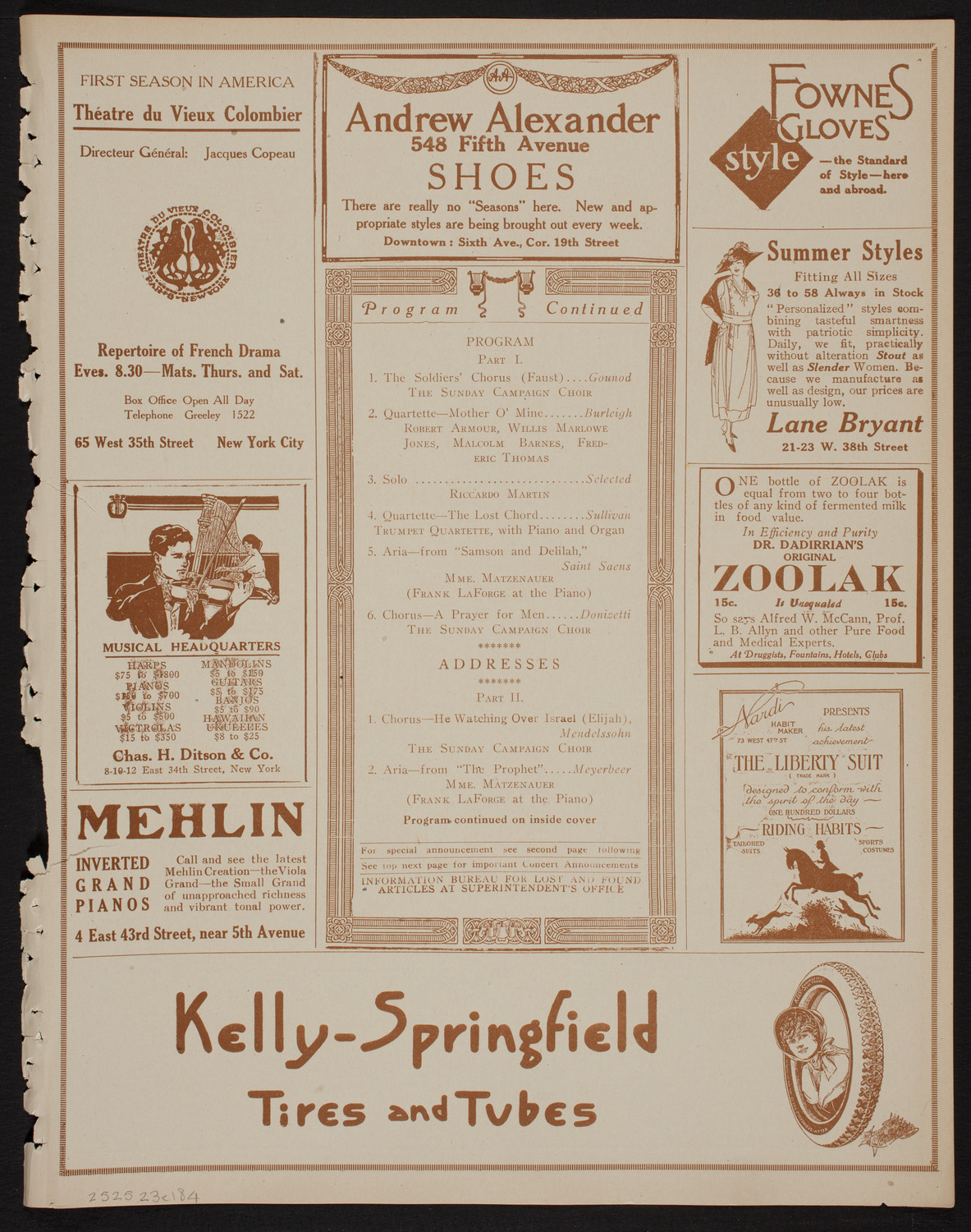 Benefit: American Red Cross, May 23, 1918, program page 7