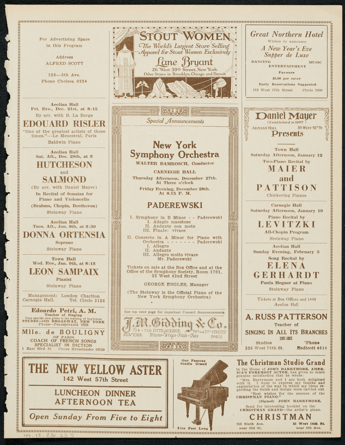 Isa Kremer, Soprano, December 23, 1923, program page 9