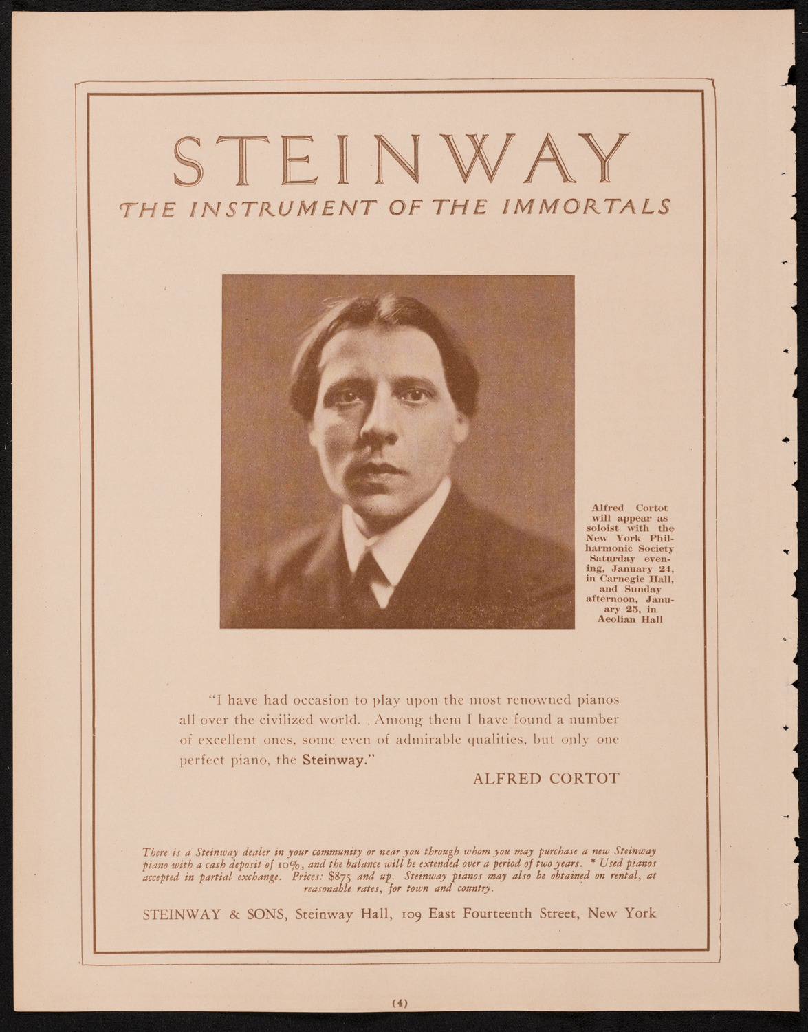 New York Philharmonic, January 23, 1925, program page 4