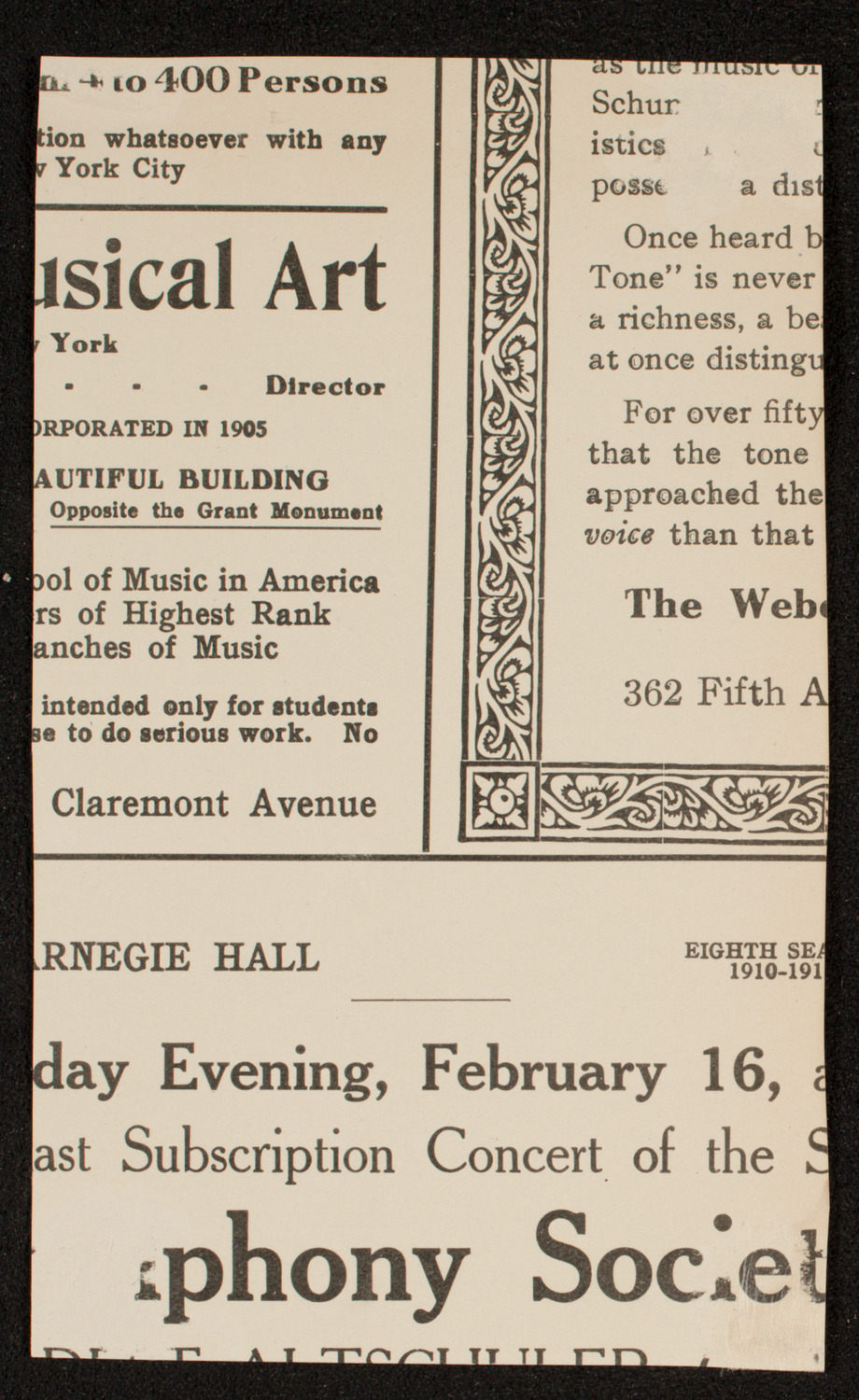 Luisa Tetrazzini, Soprano, March 6, 1911, program page 16