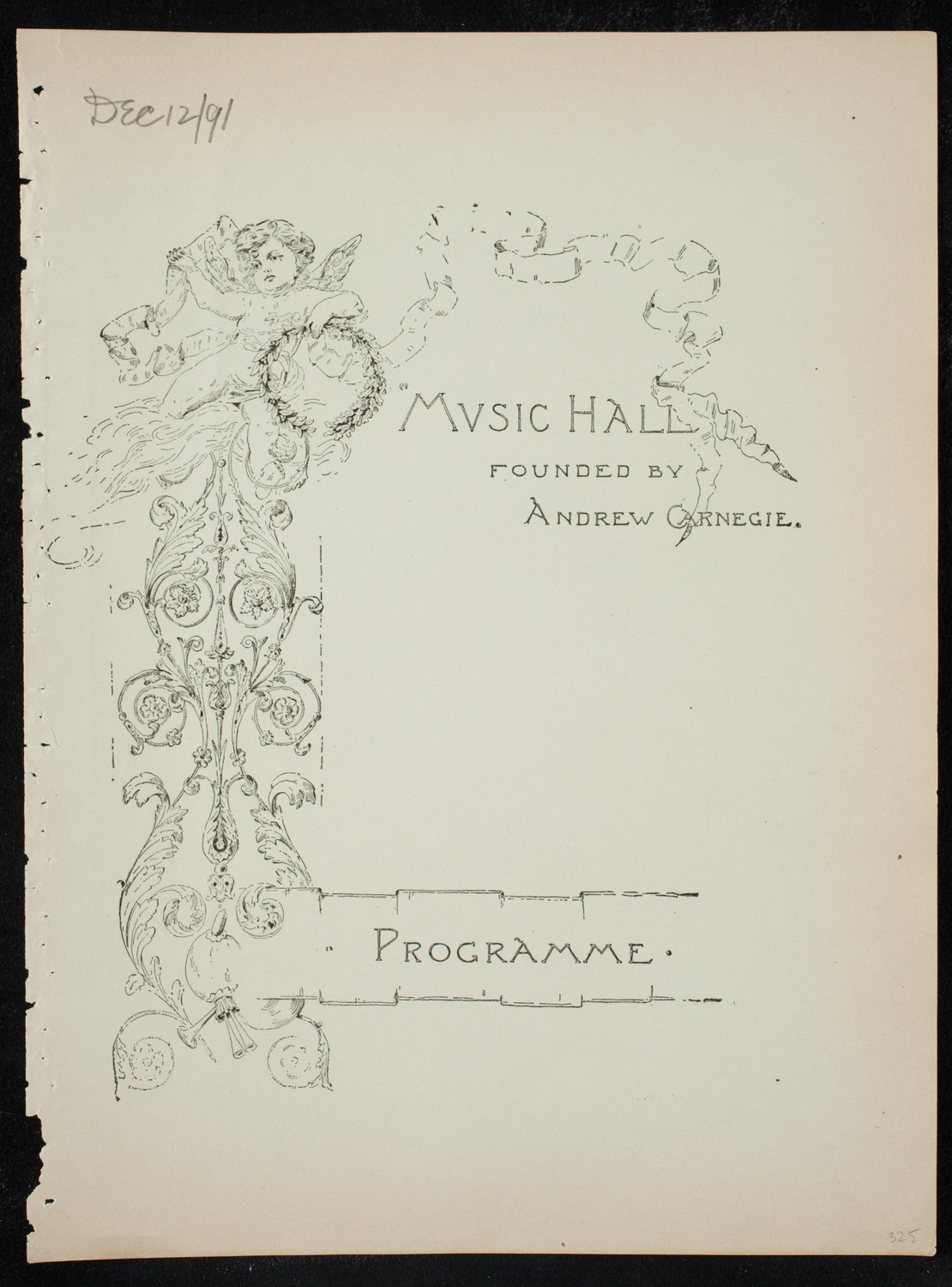 New York Athletic Club Amateur Minstrel Show, December 12, 1891, program page 1