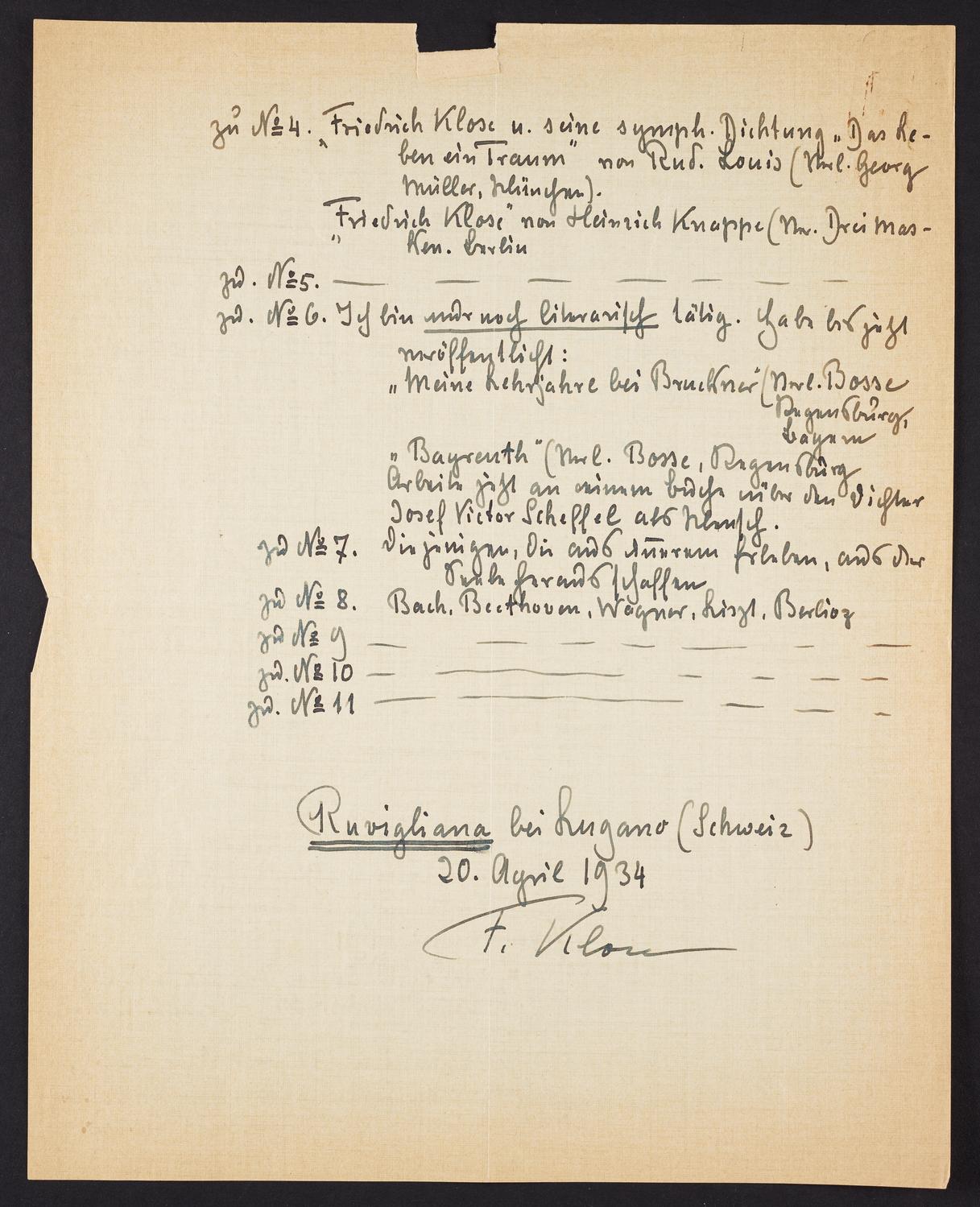 Correspondence from Friedrich Klose to David Ewen, page 2 of 2