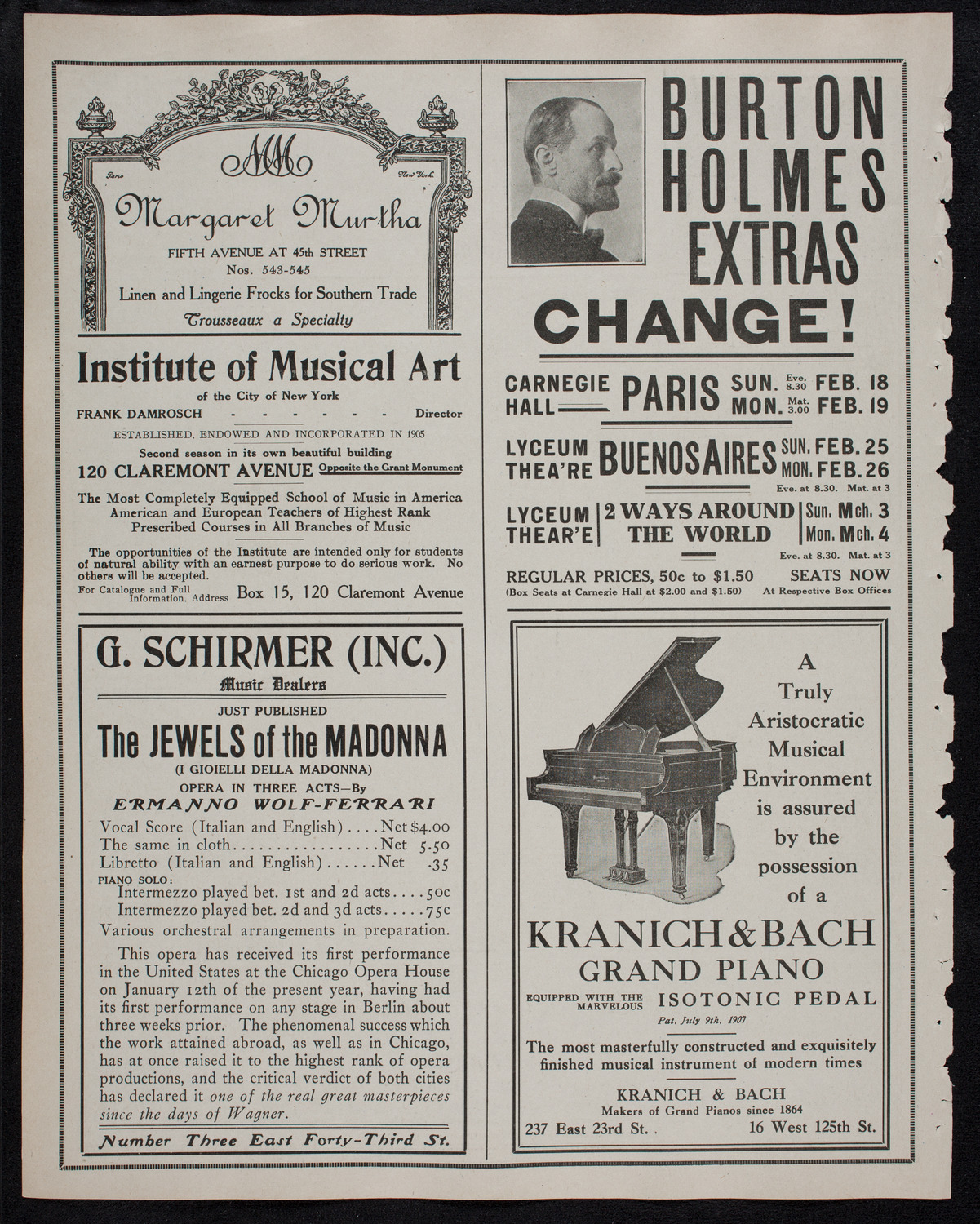 New York Philharmonic, February 2, 1912, program page 6