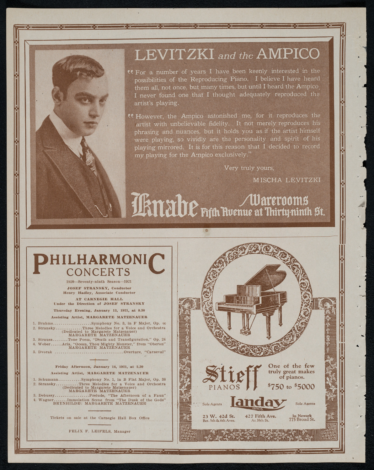 National Symphony Orchestra, January 13, 1921, program page 12