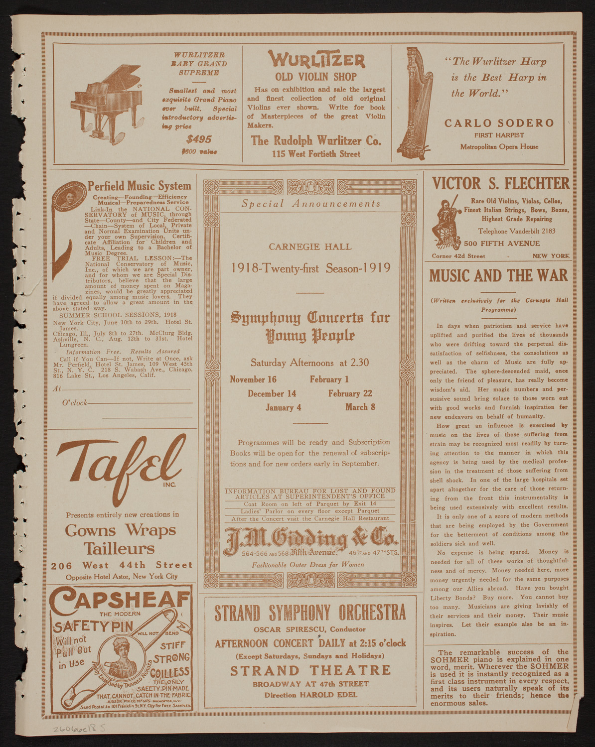 Musique Militaire Française, June 6, 1918, program page 9