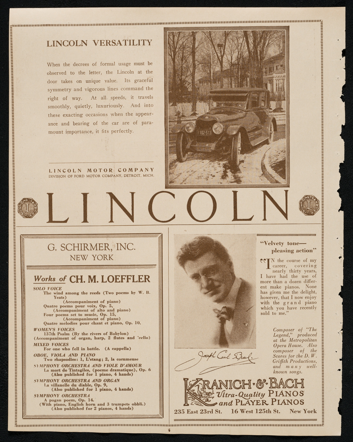 Cleveland Orchestra, January 22, 1924, program page 6