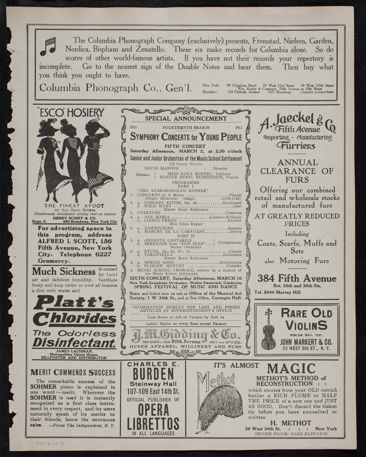 New York Banks' Glee Club, February 17, 1912, program page 9